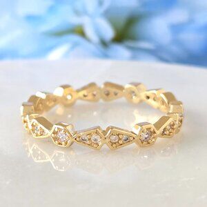 Gold Tone Eternity Stackable ring band, Charmed Aroma